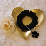 ゆれる小花のシュシュ・ブラック