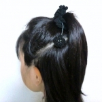 ゆれる小花のシュシュ・ブラック