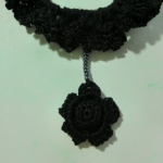 ゆれる小花のシュシュ・ブラック