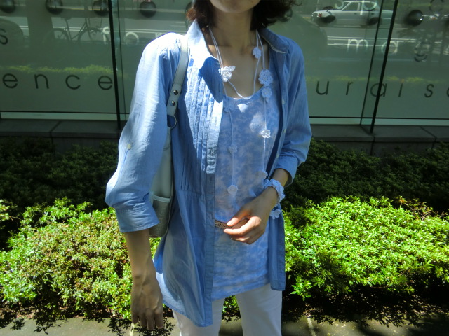 蝶と小花のホワイトラリエット＆ブレスレット