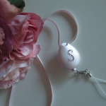 イニシャル入りネックストラップ　ピンク