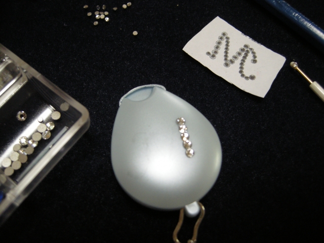 イニシャル入りネックストラップ　ブルー