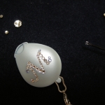 イニシャル入りネックストラップ　ブルー