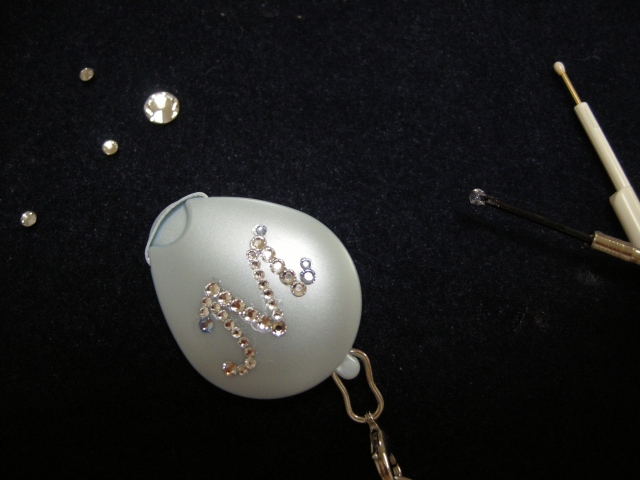 イニシャル入りネックストラップ　ブルー