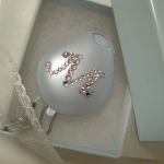 イニシャル入りネックストラップ　ブルー