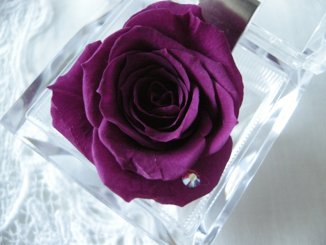 大切な人へのプレゼント　ローズボックス　　バイオレット