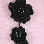 蝶と小花のラリエット・ブラック