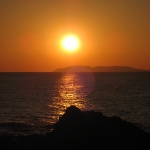 道の駅あつみ「日本海しゃりんの夕日」