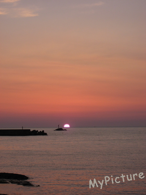 日本海庄内三瀬の夕日